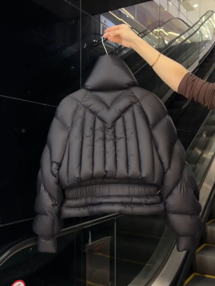 엘리 하이웨이스트 오트 블라 다운 재킷 여성용 겨울 2025 신상 슬레 한국 버전 나일론 원단 롱 코트