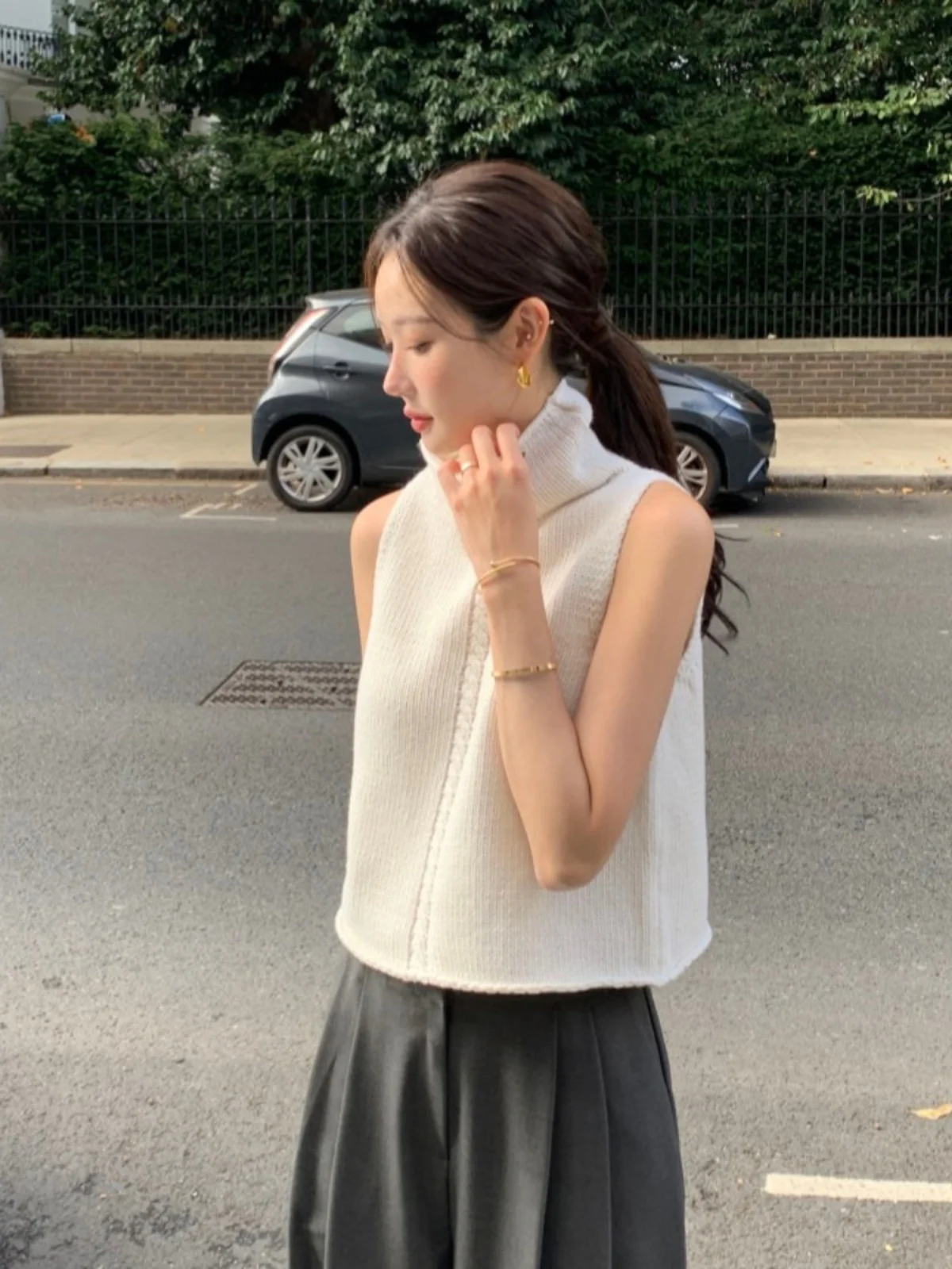 

Шикарный свитер High Ne ort Sve, женский модный свитер, осень 2024, новая винтажная верхняя одежда, жилет, топ, теплый топ