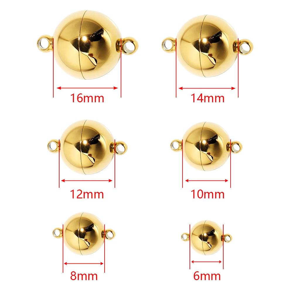 2pcs/lot Round Stainless Steel Magnetic Clasps For Leather Cord Bracelet Necklace Magnet End Clasp Connectors DIY Jewelry Making