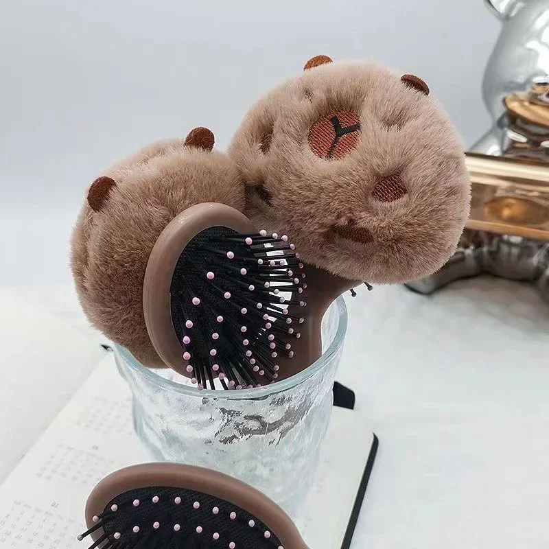 

Winter Furry Air Cushion Comb Cartoon Anti Static Fluffy Scalp Massage Combs Portable Kapibala Curling Hair Brush Styling Tools