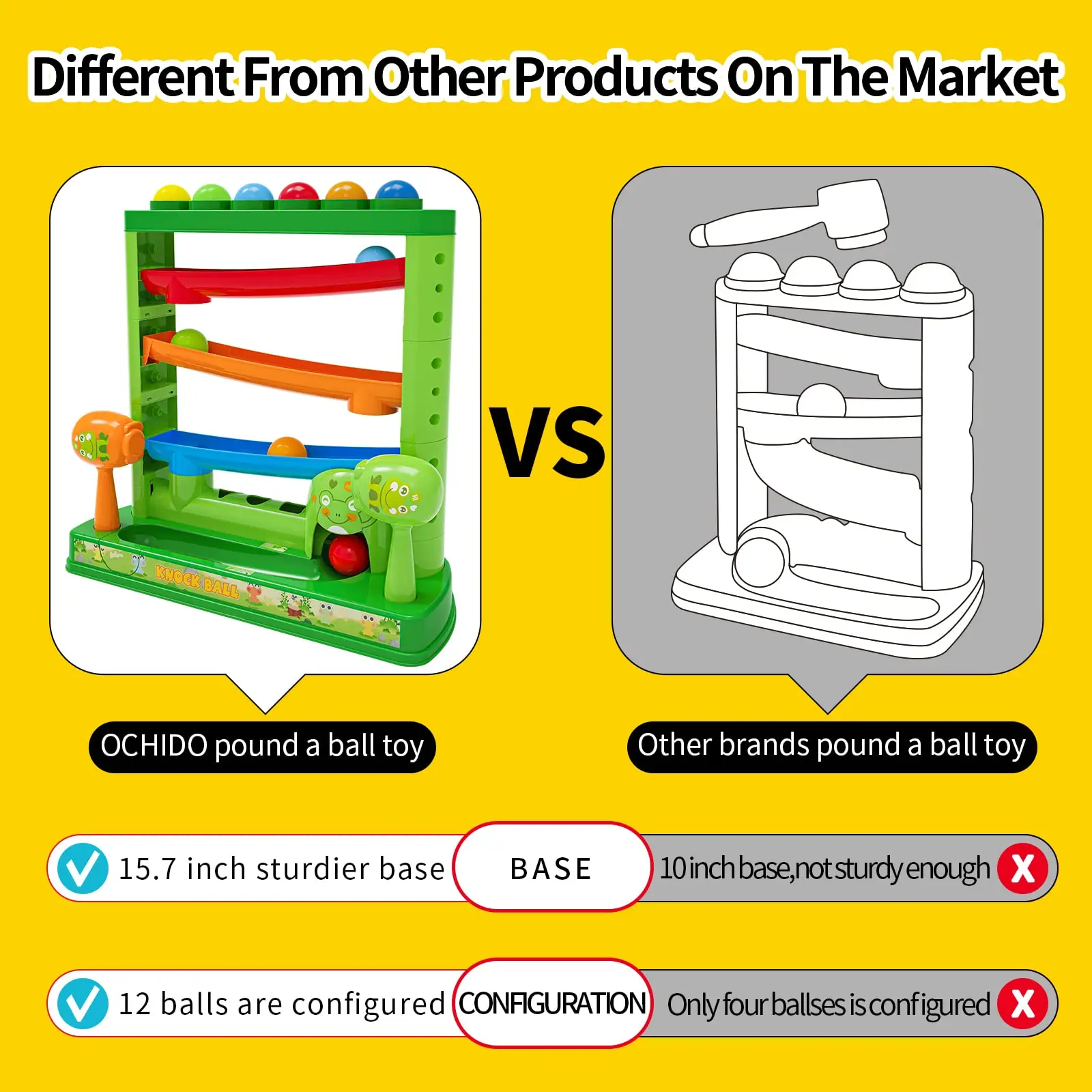 Giocattolo con palla da lancio e lancio, multicolore, abilità motorie fini, giocattolo Montessori