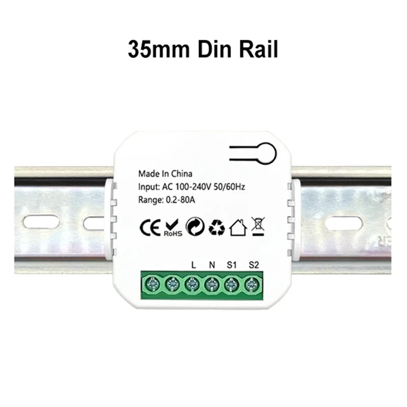 AB34-Tuya Smart Zigbee Energy Meter 80A With Clamp App Monitor Kwh Voltage Current Power Consumption 110V 240V