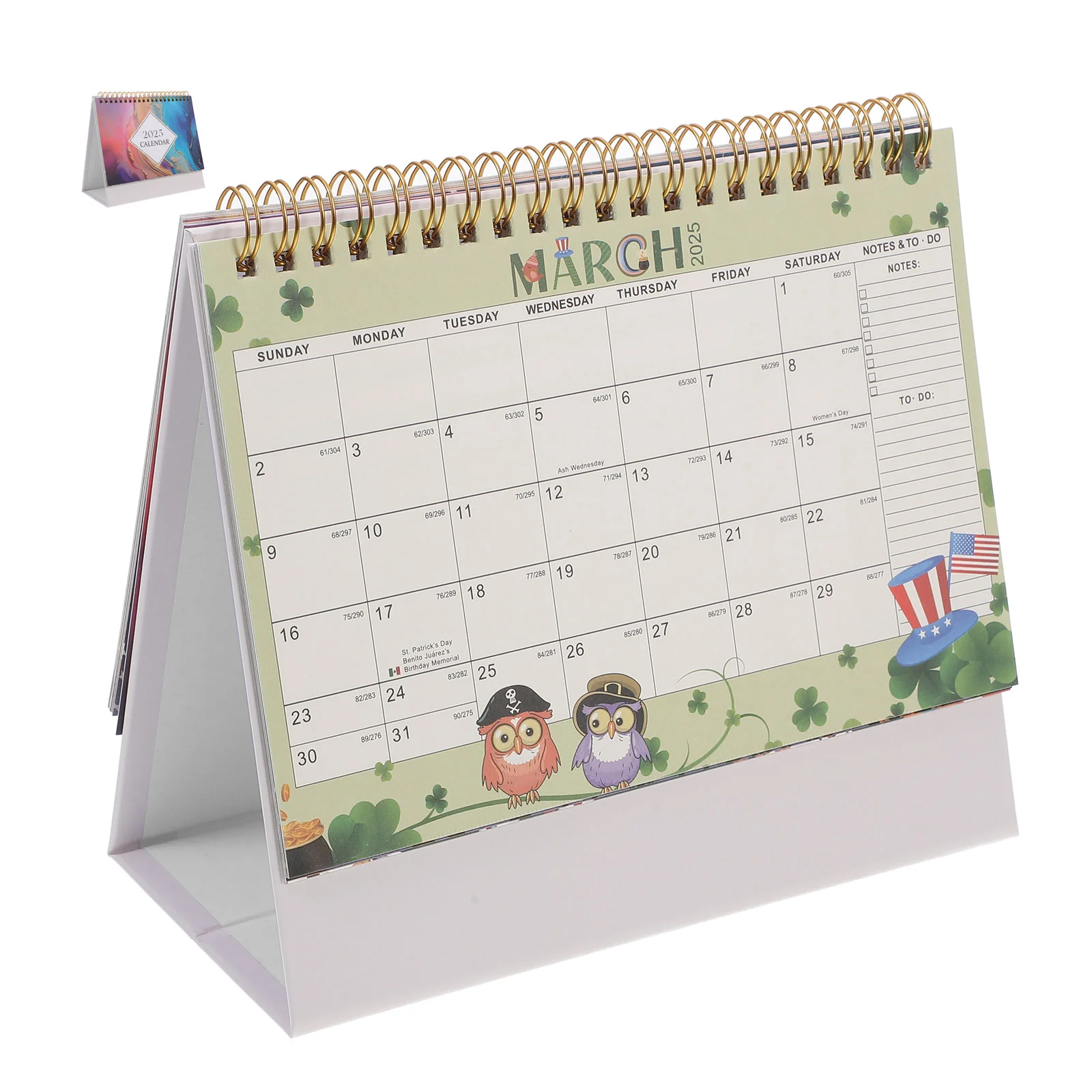 2025 Calendar Aesthetic Year Desk Office Advent Paper Flip for Teacher Turn Page