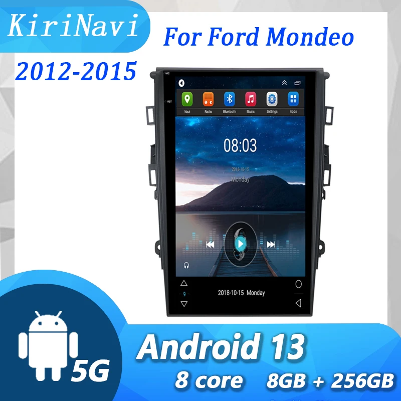 

Вертикальный экран KiriNavi для Ford Mondeo 2012-2015 Android 13 автомобильное радио GPS навигация автомобильный Dvd мультимедийный плеер