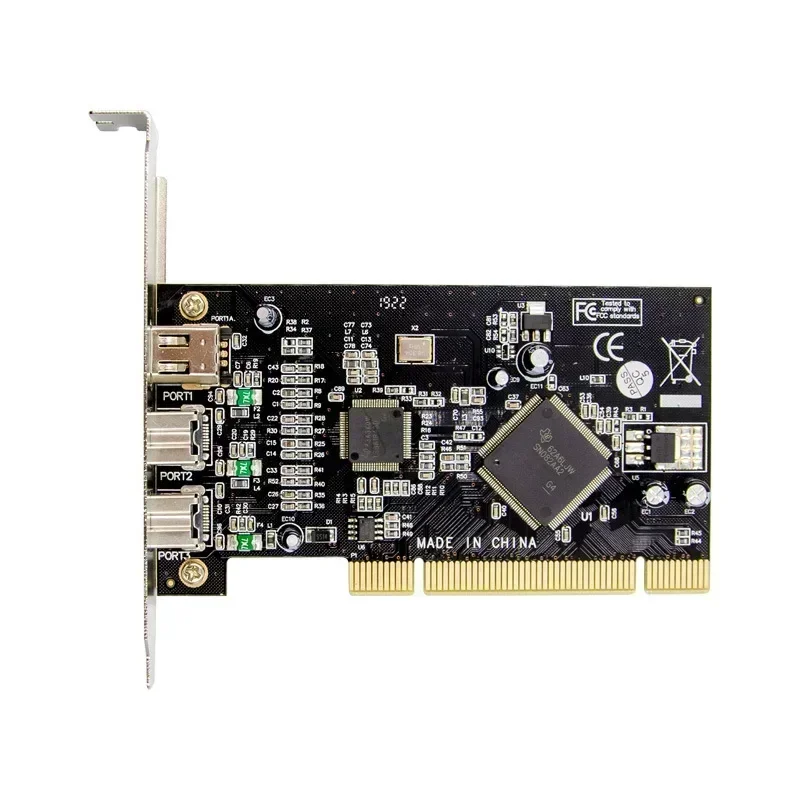 PCI-X 1394 Image Video Capture Card TI SN082AA2 Chip IEEE1394 2B + 1A FireWire 800 Adapter Expansion Card 800Mbps Free Drive