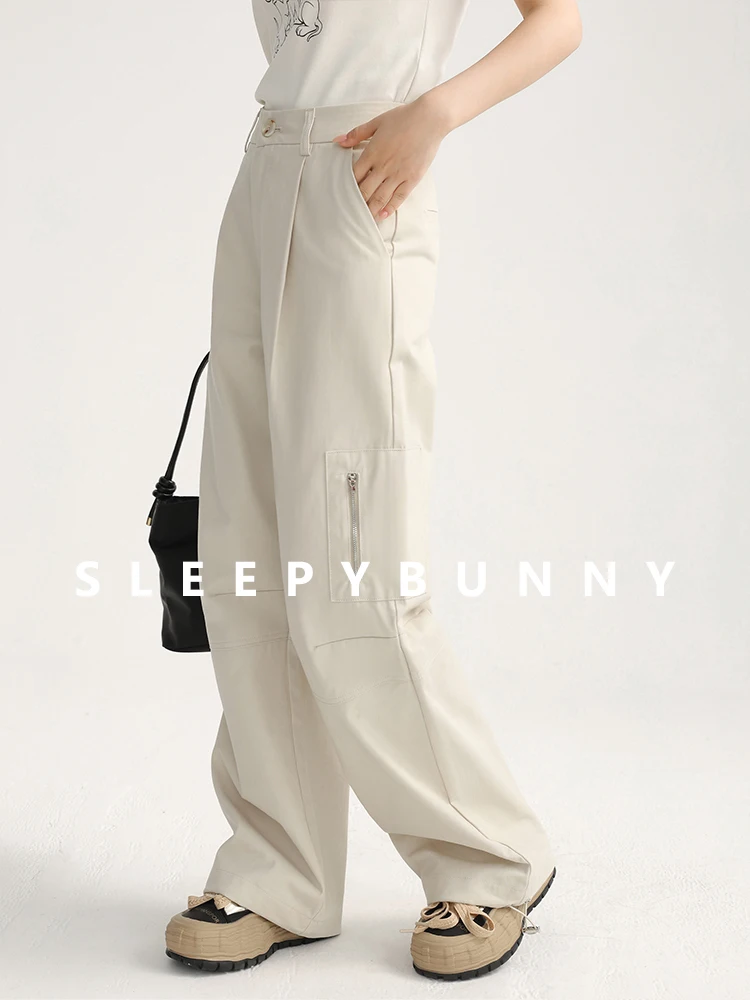 High-Waisted Convertible Cargo Pants with Adjustable Drawstring Hem – Relaxed Wide-Leg Fit Petite Figures, Summer Street Style