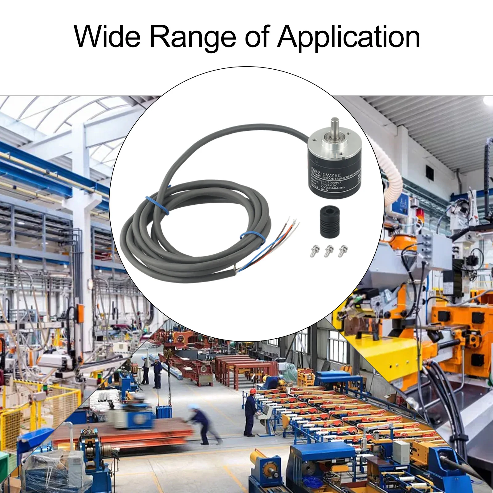 로봇 공학 프로젝트용 360P R 고해상도 인코더와 호환성 8코어 차폐 케이블 12mm 길이 샤프트
