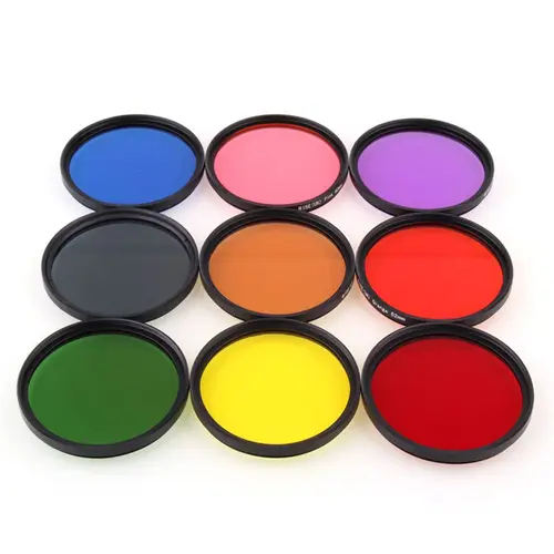 Imagen 2 del producto RISE(UK) 49/52/55/58/62/67/72/77/82mm marco Ultra delgado gris completo rosa verde azul rojo marrón filtro de Color para lente de cámara DSLR