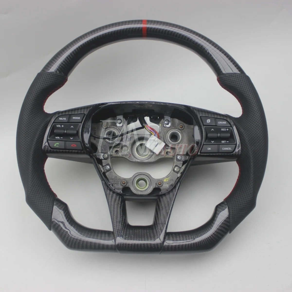 Replacement Real Carbon Fiber Steering Wheel with Leather for Hyundai Sonata 2015-2019