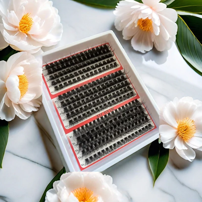 Miaojie 15 linhas diy 5d clusters de cílios fofos 60d/80d/100d clusters de cílios grossos cílios individuais finos 10-20mm cluster cílios e