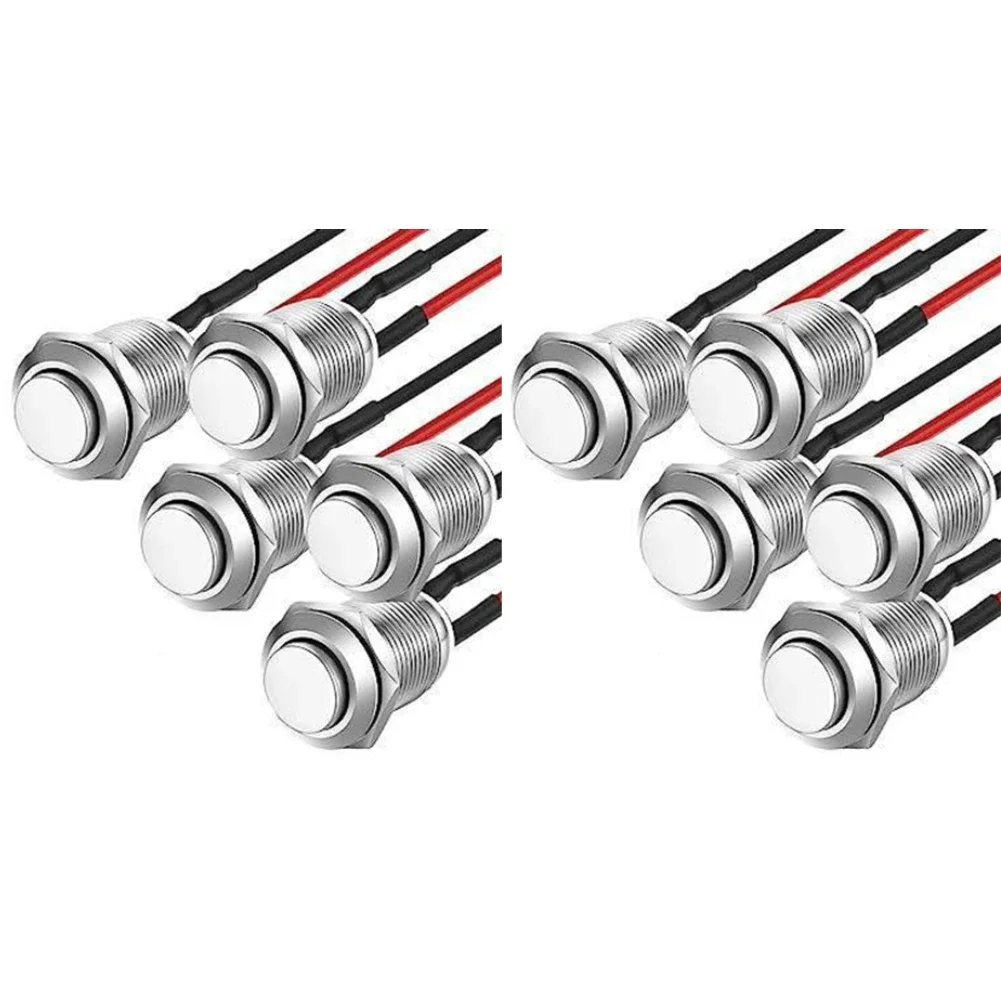 

Pack of 10 PreWired Waterproof Momentary Push Button Switches Perfect for Temporary Electrical Activation Tasks
