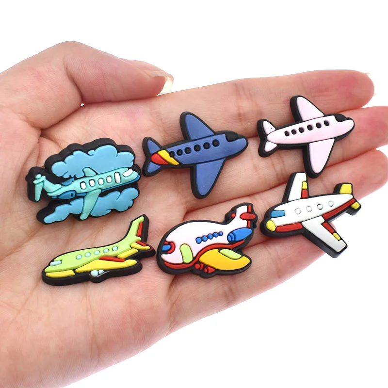 1pcs Airplane Sixteen Style Shoe Charms Accessories Snacks Shoe Decorations Pins for Shoe Woman Kids Cute Jeans