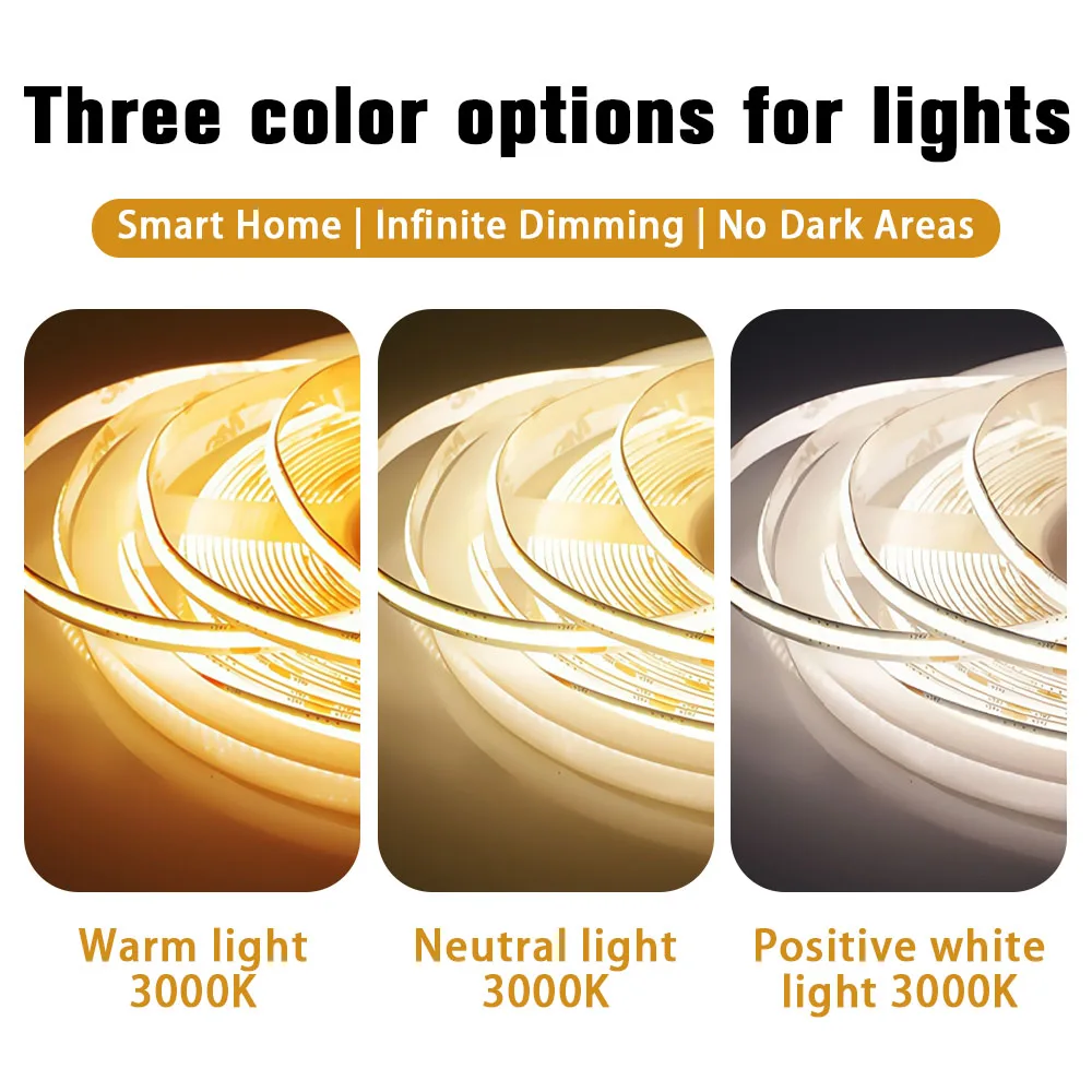 10m LED-stripverlichting Lineair dimbaar 24V COB LED Hoge dichtheid flexibel tape Lint 3000K 4000K & 6500K voor kamerdecoratie