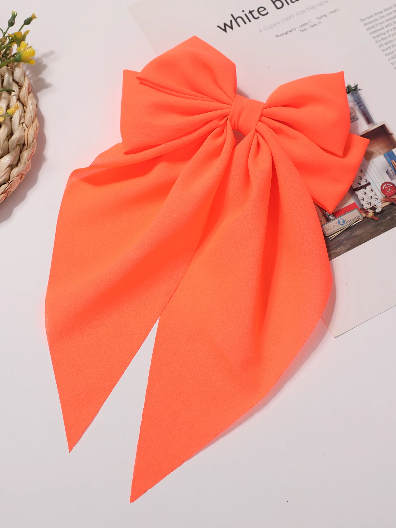 Three-dimensional butterfly ribbon hairpin fluorescent color headband spring clip headdress super fairy online celebrity hairpin