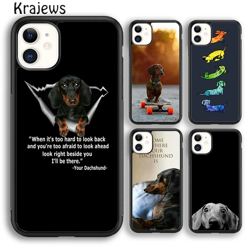 Krajews Dachshund Doberman Dog Phone Case Cover For iPhone 16 15 14 plus XS XR 11 12 mini 13 pro max coque Fundas