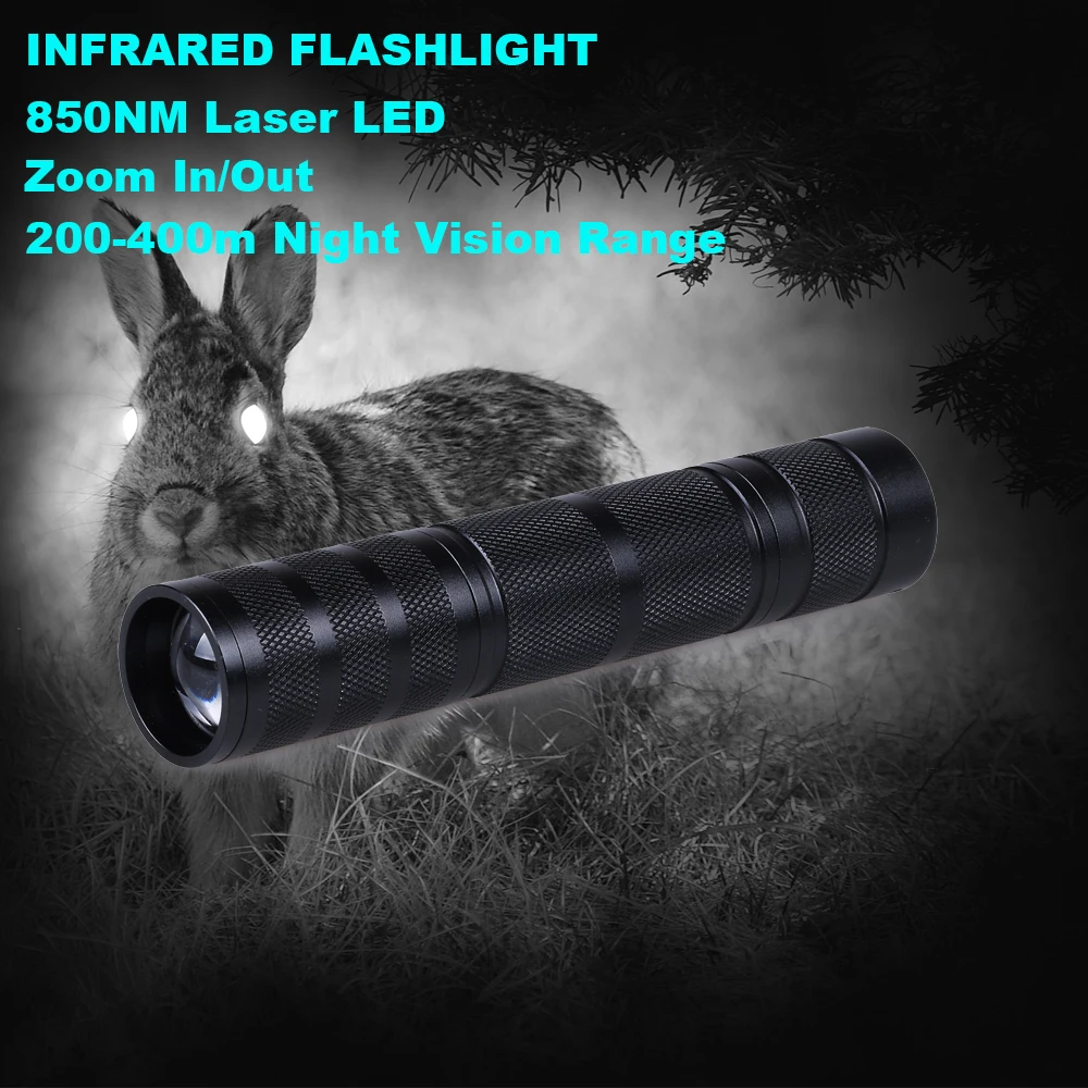 850nm Infrared Flashlight Night Vision IR Torch Laser LED Zoom Fill Light Illuminator for M2 Night Vision Scope Weapon Lights