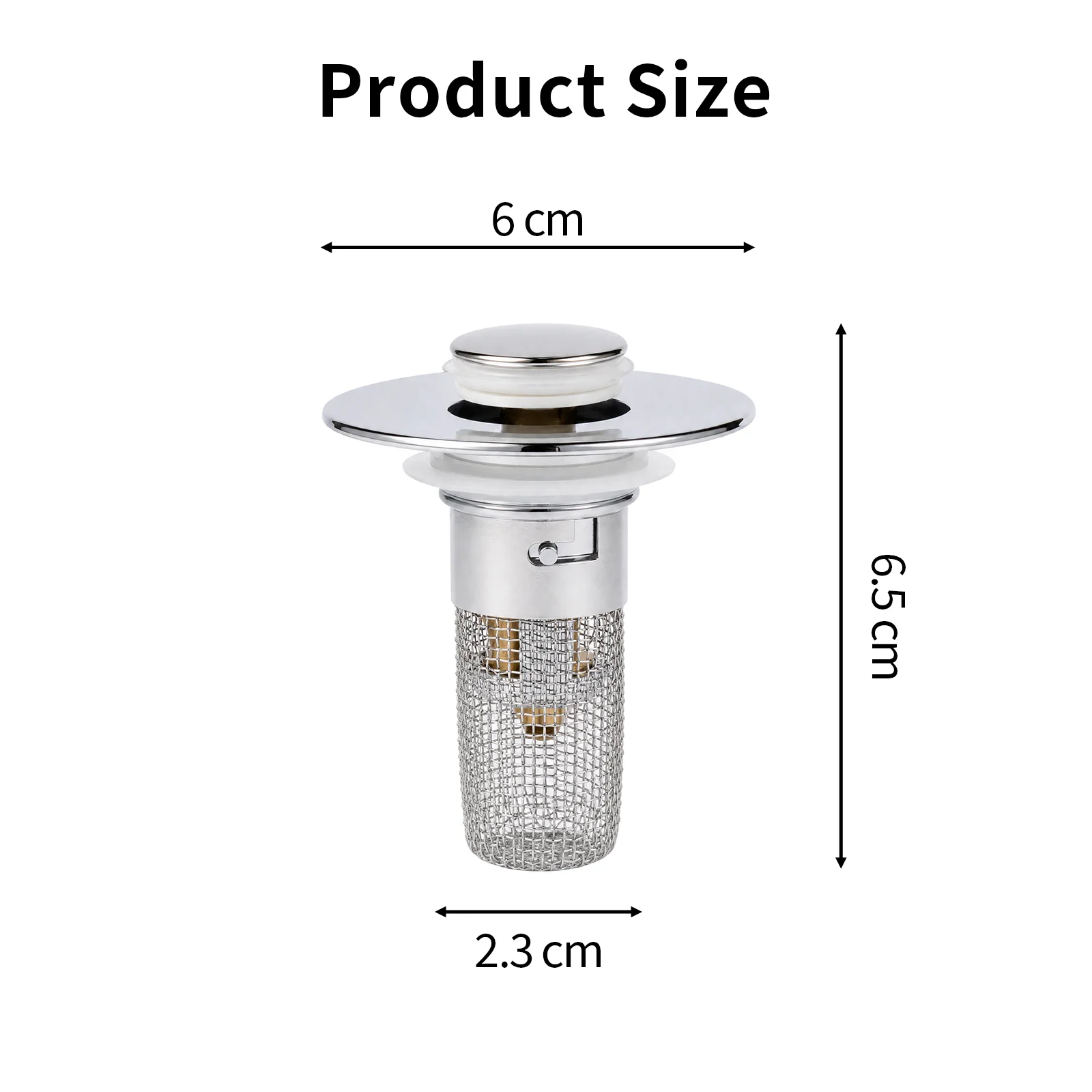 KOOMADE Pop‑Up Sink Drain Stopper 2PCS/4PCS Detachable Stainless Steel Filter Basket Brass Core Anti‑Clog Bounce Basin Drain Plug with Silicone Seal for Bathroom Vanity Sink