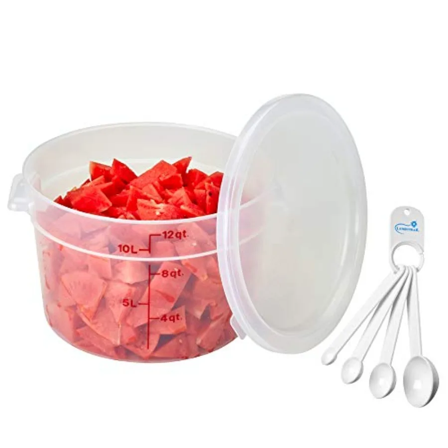 

Контейнер для хранения продуктов Cambro Round, прозрачный, с крышкой, в комплекте набор мерных ложек