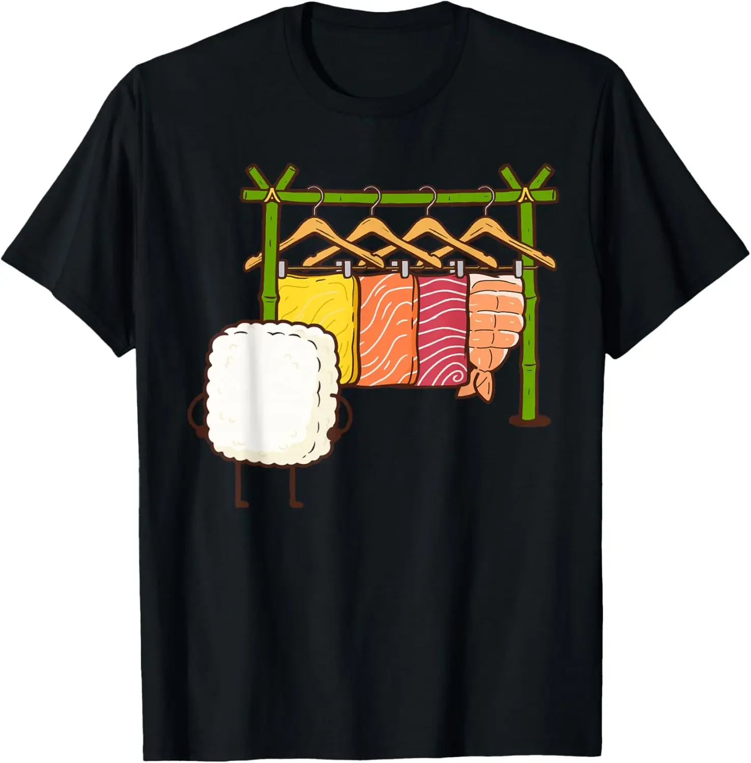

Sushi Wardrobe Funny Japanese Food Graphic Tee Kawaii Anime Lovers Short Sleeve T-Shirt