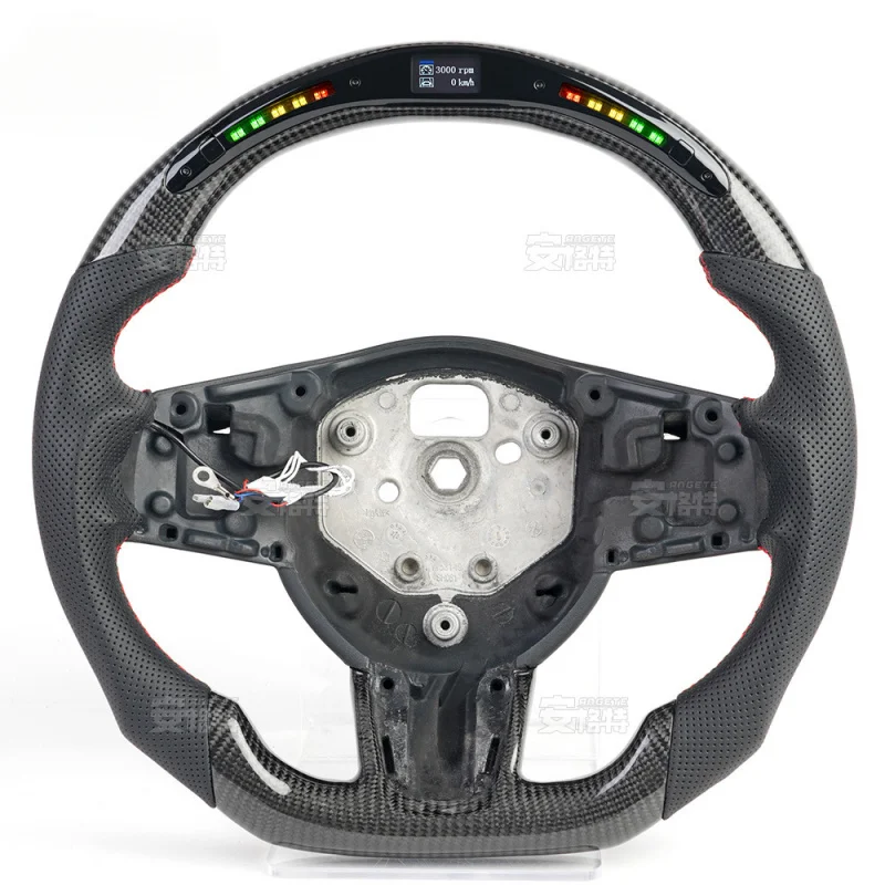 For Jaguar XFL High-End LED Smart Multi-Function Carbon Fiber Perforated Leather Sport Steering Wheel (Modified Part)