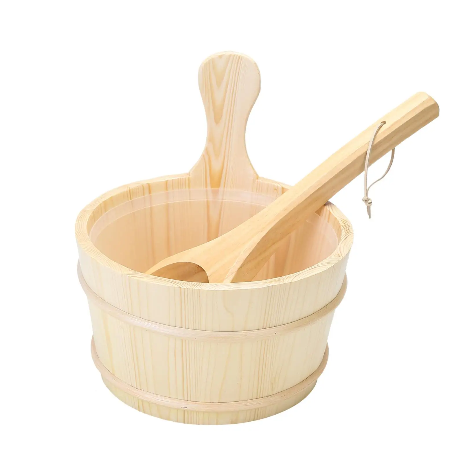 4L Sauna Barrel and Ladle Portable Traditional Large Capacity Bath Accessories SPA Accessory for Bath SPA Sauna Home Sauna Room