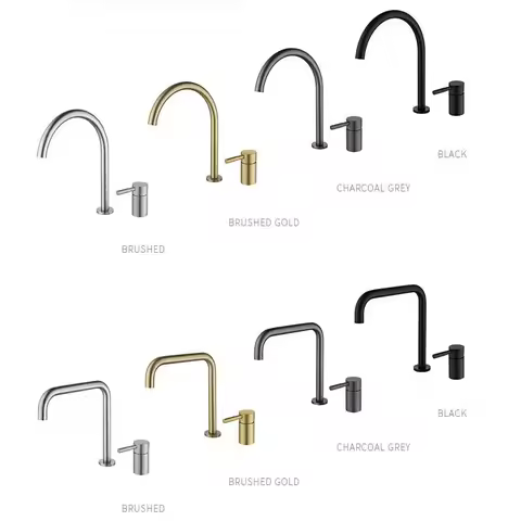 Stainless Steel Bathroom Basin Faucet Deck Mount 360 Degree Rotate Spout Faucet Single Handle Hot Cold Mixer Crane Separate Tap