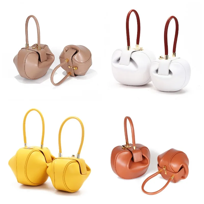 2025 الخريف الشتاء 100% جلد طبيعي Wonton حقيبة يد المتخصصة تصميم الكتف حقيبة تحت الإبط سعة كبيرة مصمم حقيبة نسائية