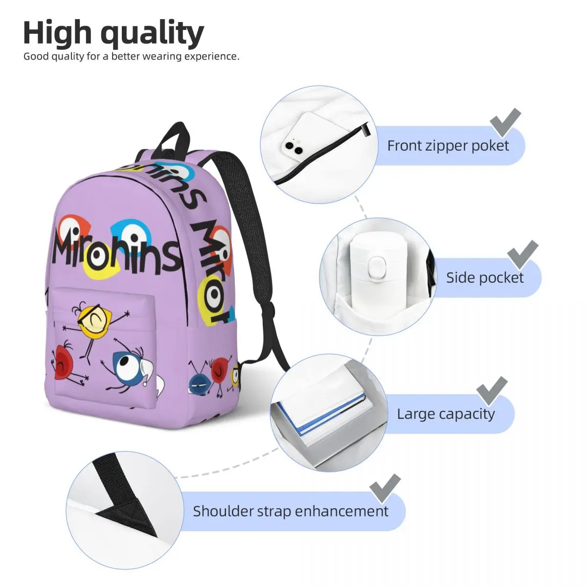 M-mironins-Bolso de hombro resistente con dibujos animados de España, bolsa para ordenador portátil de calle para la escuela, regalo para el personal de la Oficina