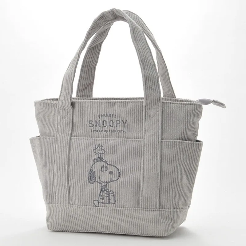 New Trendy Popular Cartoon Snoopy Corduroy Women's Tote Bag Versatile Travel Bag Student Large-capacity Shoulder Bag