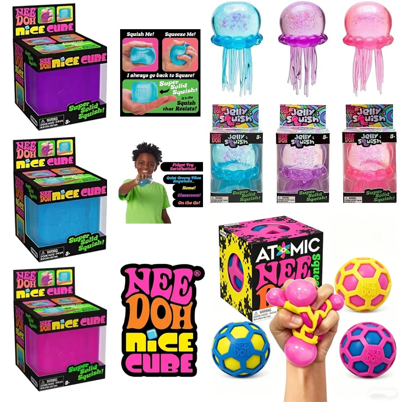 

NeeDoh Squishy Schylling Atomic Stress /;Relief Ball Squishies Blind Box Stress Relief, Toy Sensory NeeDoh Fidget Toy Party Gift