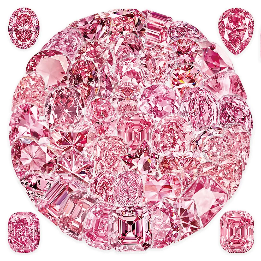 52Pcs Pink Gem Diamond Stickers, Shiny Crystal Shape Decals for Journal, Phone, Water Bottle DIY Decor AnimeWorlds Store
