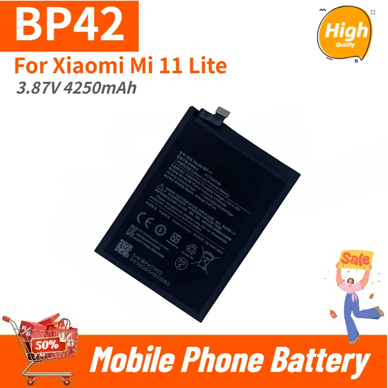 

High Quality Phone Battery BP42 3.87V 4250mAh For Xiaomi Mi 11 Lite Brand New Replacement Battery