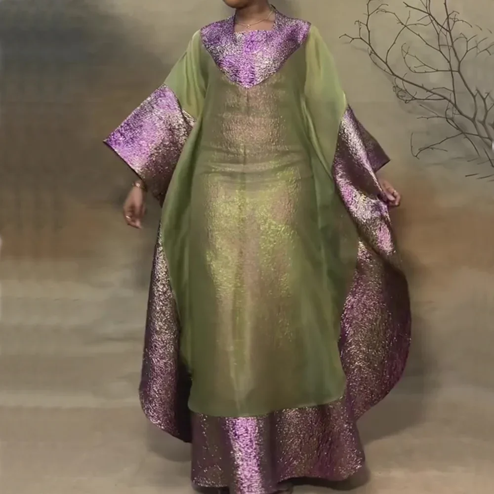 

African Dresses for Women Traditional Africa Clothing Dashiki Ankara 2 PCS Outfit Gown Abayas Robe Muslim Kaftan Maxi Long Dress