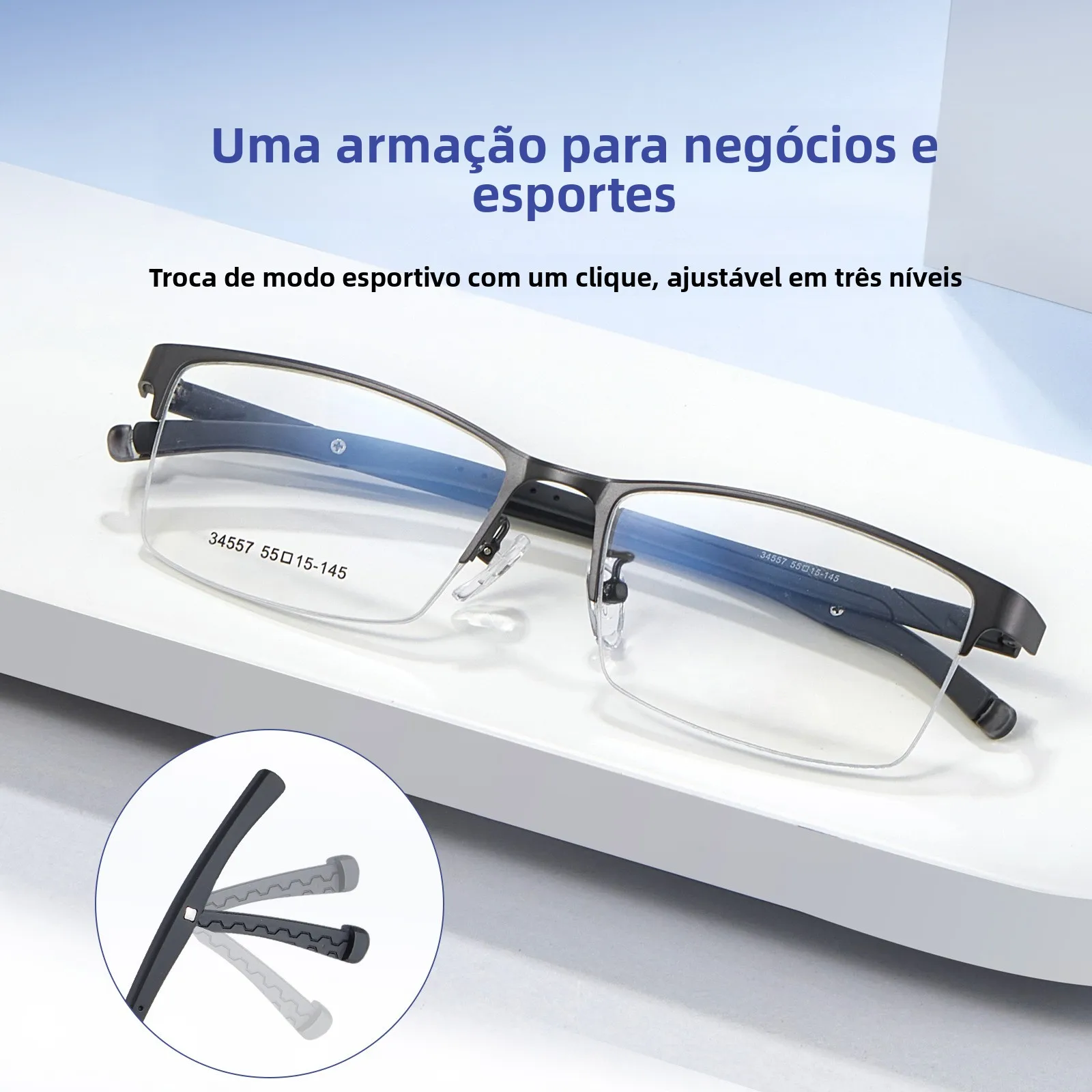 ultra-light-alloy-business-semi-framed-glasses-frame-plastic-leg-anti-slip-no-pinch-customizable-prescription-frame-for-men