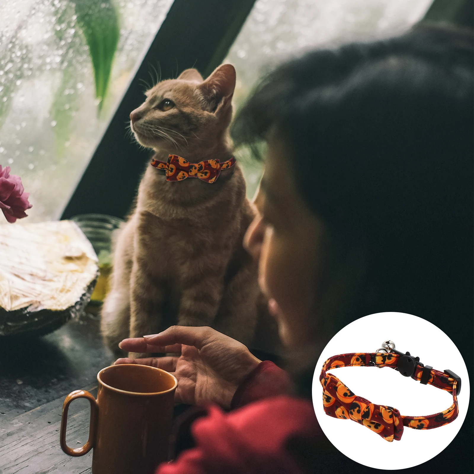 

Halloween Pet Collar Adjustable Bowknot Dog Cat Necklace Supplies Bright Color Comfortable Texture Pet Accessories Safe Fashion
