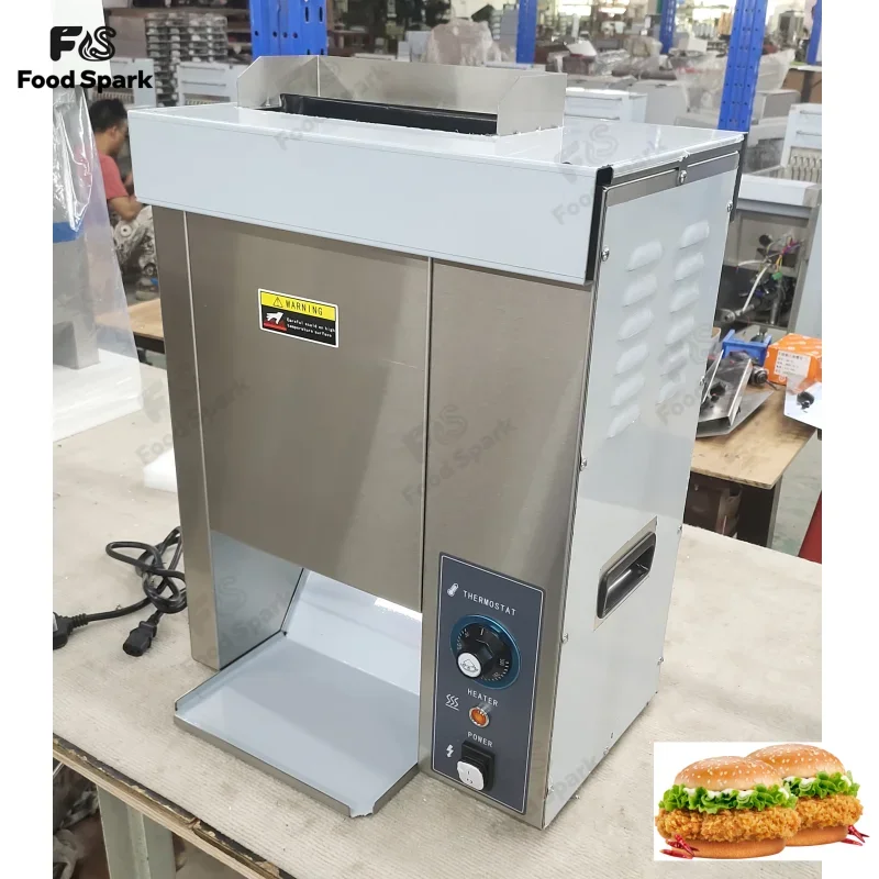 CE Certified Burger Bun Toaster Chain Type Electric Bun Toaster Hamburger Making Machine Equipment