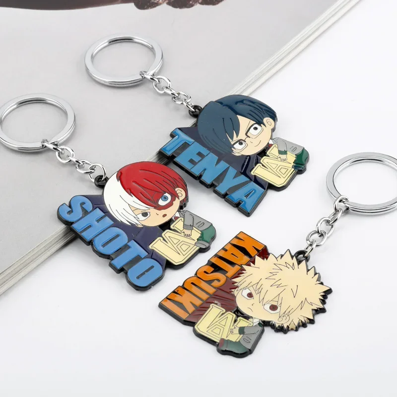 Hot Anime Animation Derivatives Key Chain Bakugou Katsuki Todoroki Shoto Midoriya Izuku Exquisite Brithday Present for Friend