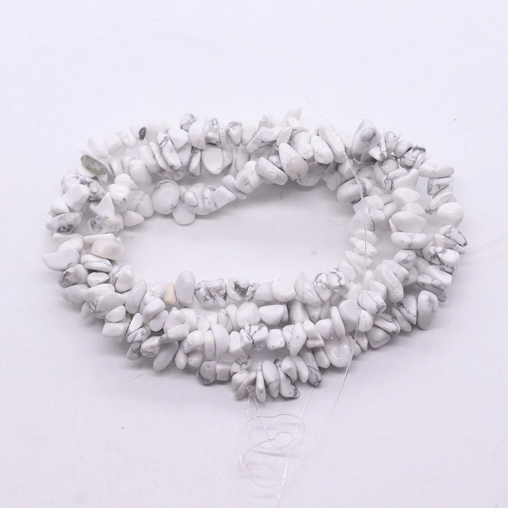 

Fashionable and Exquisite Natural Raw Stone Polished Gravel Straight-hole Loose White Turquoise Beads DIY Jewelry for Necklaces
