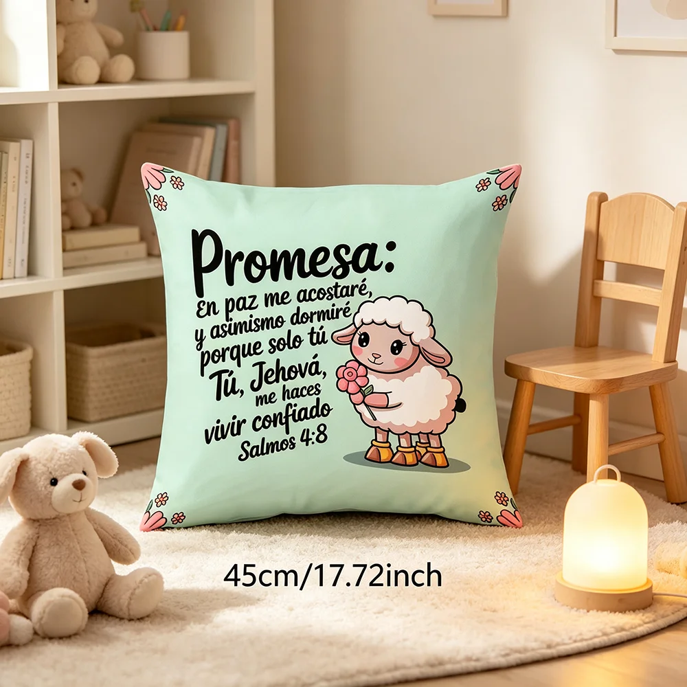 1PC Throw Pillow Cover,Christmas Santa Promise Quote Print,Festive Holiday Style,For Sofa Bedroom Couch Home Decor