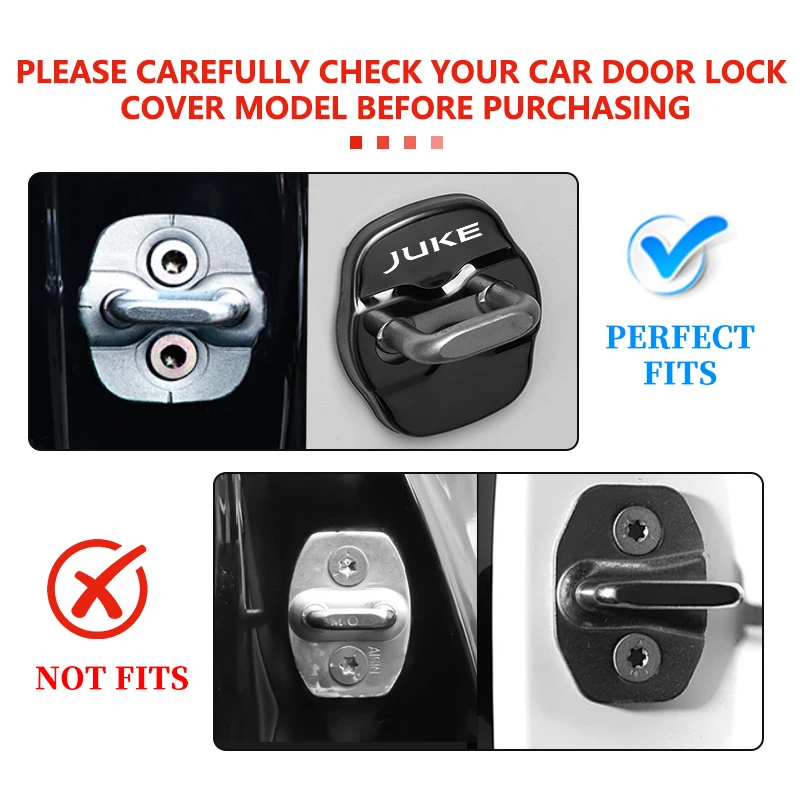 Car Door Protective Decoration Lock Cover Stickers Accessories Case For Nissan Qashqai Juke J10 J11 Pulsar Sentra Altima Patrol view 2