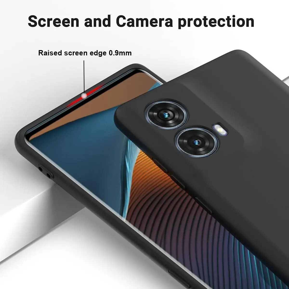 حافظة لهاتف Moto G85 باللون الأسود غير اللامع من مادة TPU لهاتف MOTOLORA Moto S50 Neo