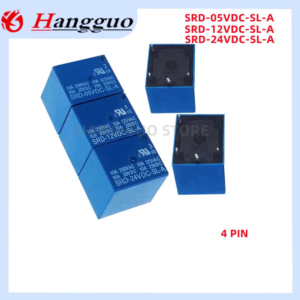 5PCS/Lot Original SRD-05VDC-SL-A  SRD-12VDC-SL-A SRD-24VDC-SL-A 4pin SRD-05VDC-SL-C 05V 12V 24V 5pin Relays