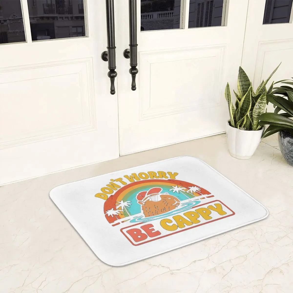 

Embrace The Capybara Craze Don't Worry Be Cappy Doormat Antiwear Carpet Rug Kitchen Entrance Homefor Balcony Footpad Mats