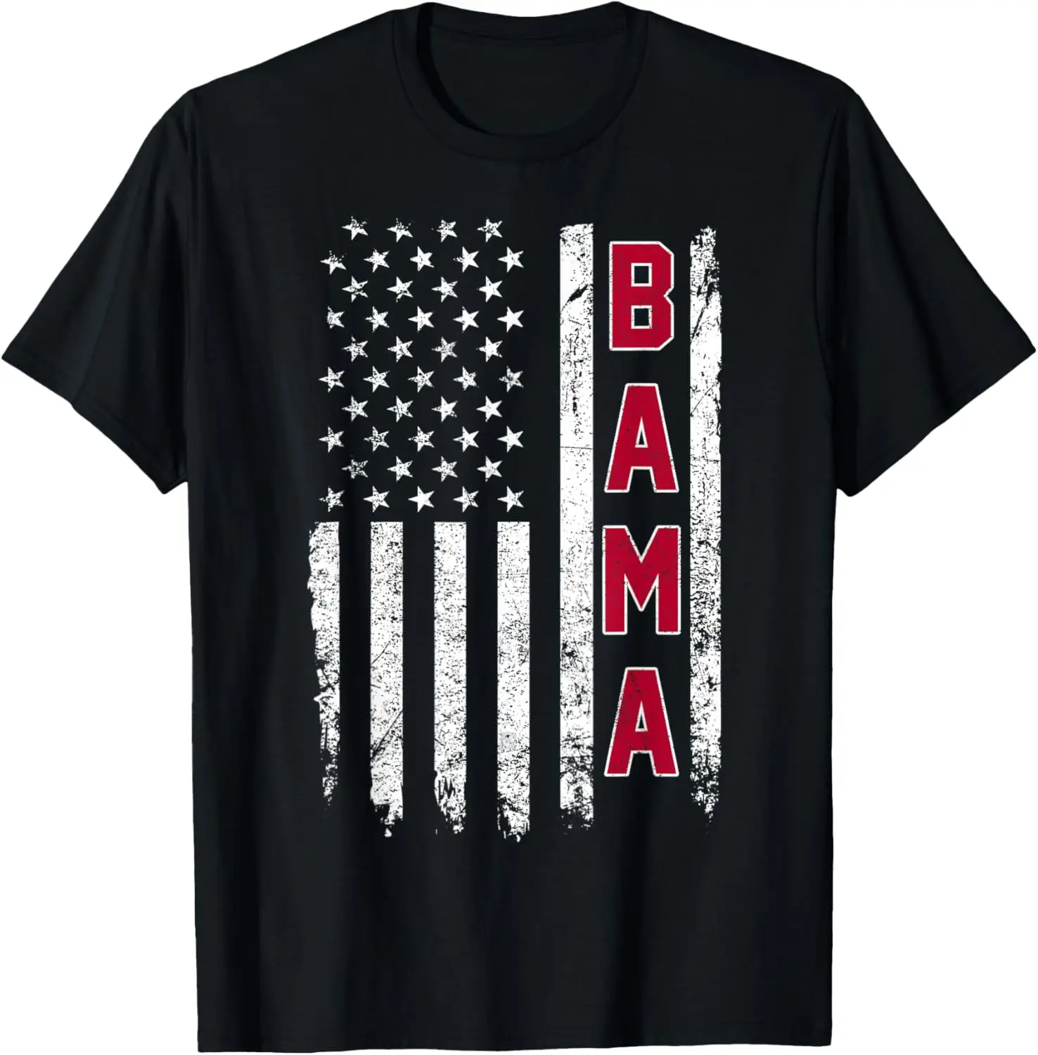 Alabama Throwback Design Classic US Flag T-Shirt 100% Cotton Trendy Y2K Short-Sleeve Tee – Soft, Quick-Drying, &