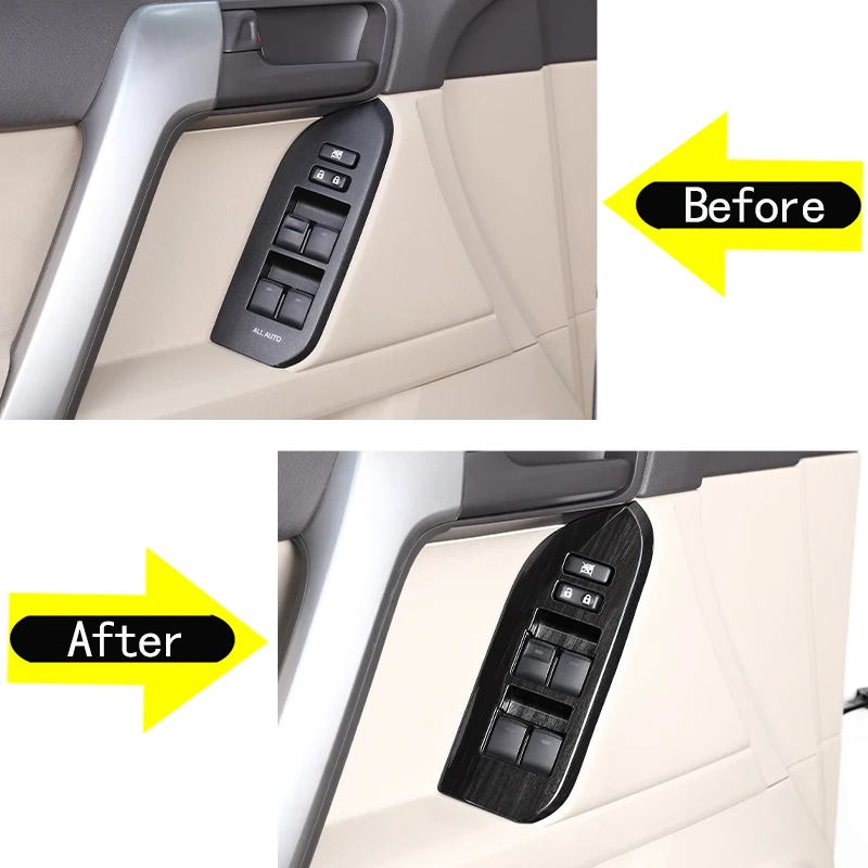 For Toyota Land Cruiser Prado FJ150 150 2014-2018 Car Window Glass Lift Switch Button Control Panel Frame Cover Trim Accessories 4