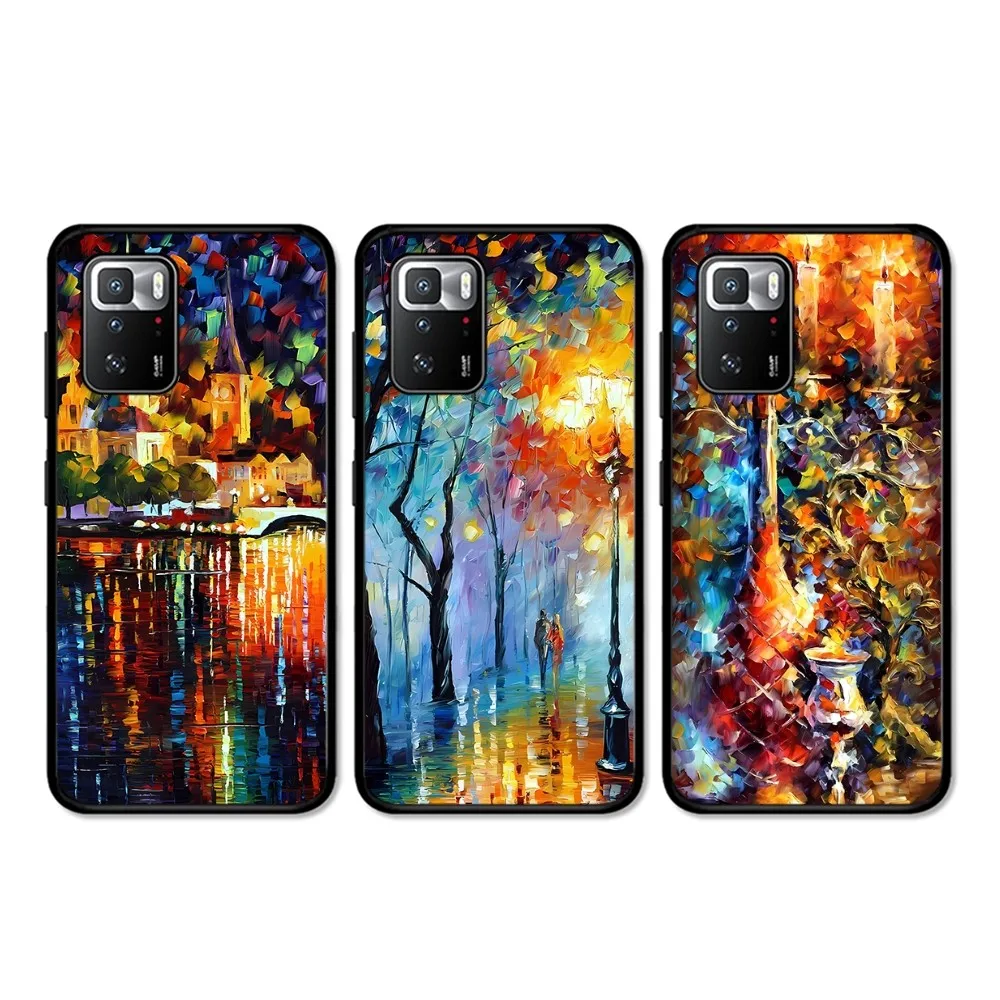 L-Leonid Oil A-Afremov Painting Phone Case For Redmi 5 6 7 8 9 10 Plus Pro 6 7 8 9 A GO K20 K30 K40 Pro Plus F3 Fundas