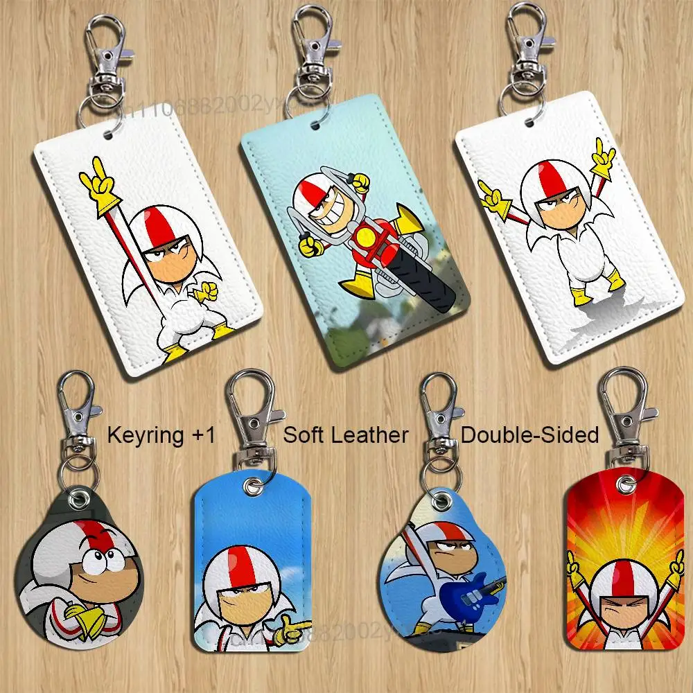 

Crazy K-Kick Buttowski Keychain Holder Suitable For Subway Bank Card Bus Card Case Badge Holder Wallet Card Textured pattern