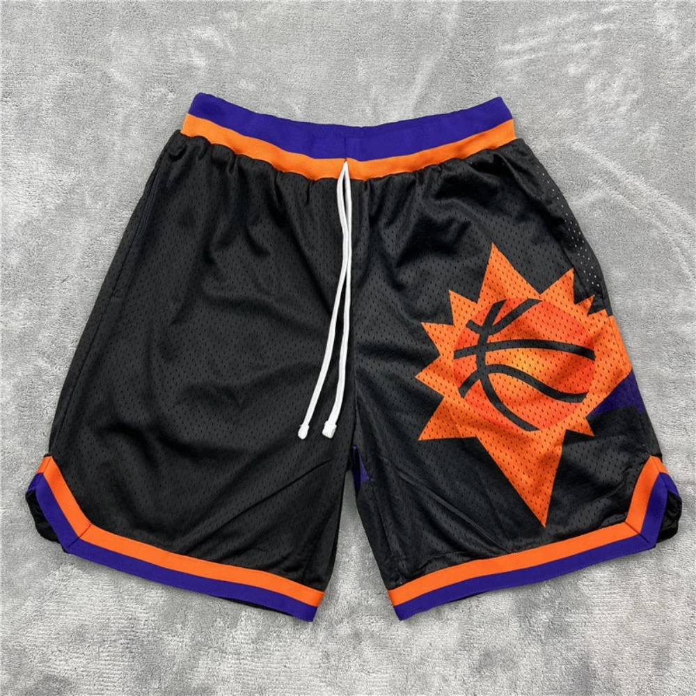 American Basketball Shorts Men\'s Sport Retro Cotton Personality Lightning Quarter Quarter Pants Lakers Warriors Ball Pants