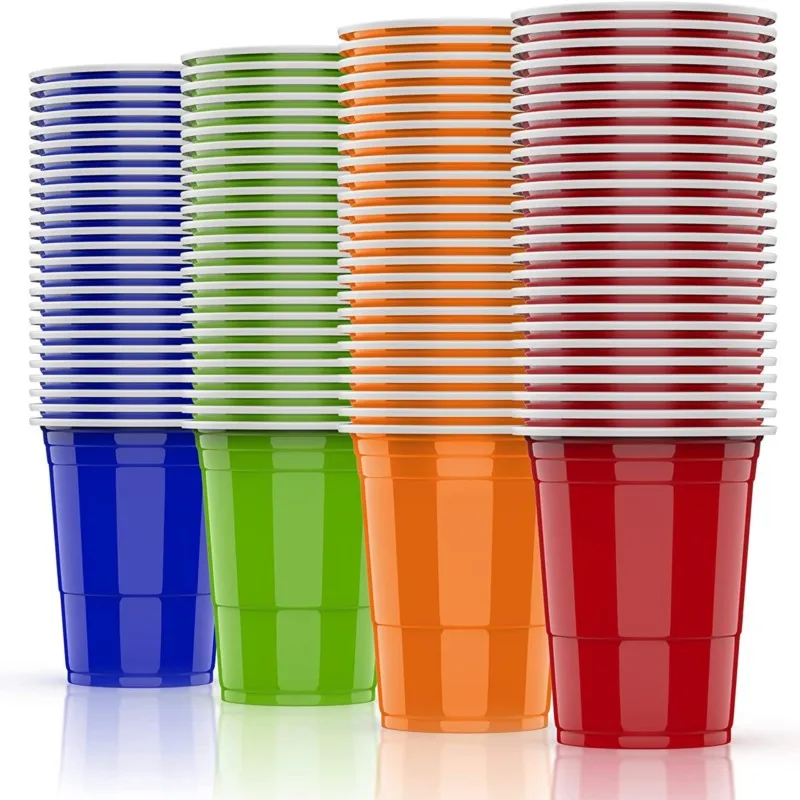 10 pz 500-55Ml bicchieri di plastica usa e getta ristorante stoviglie partito Beerpong gioco bere tazza Picnic Barbecue all'aperto Bar