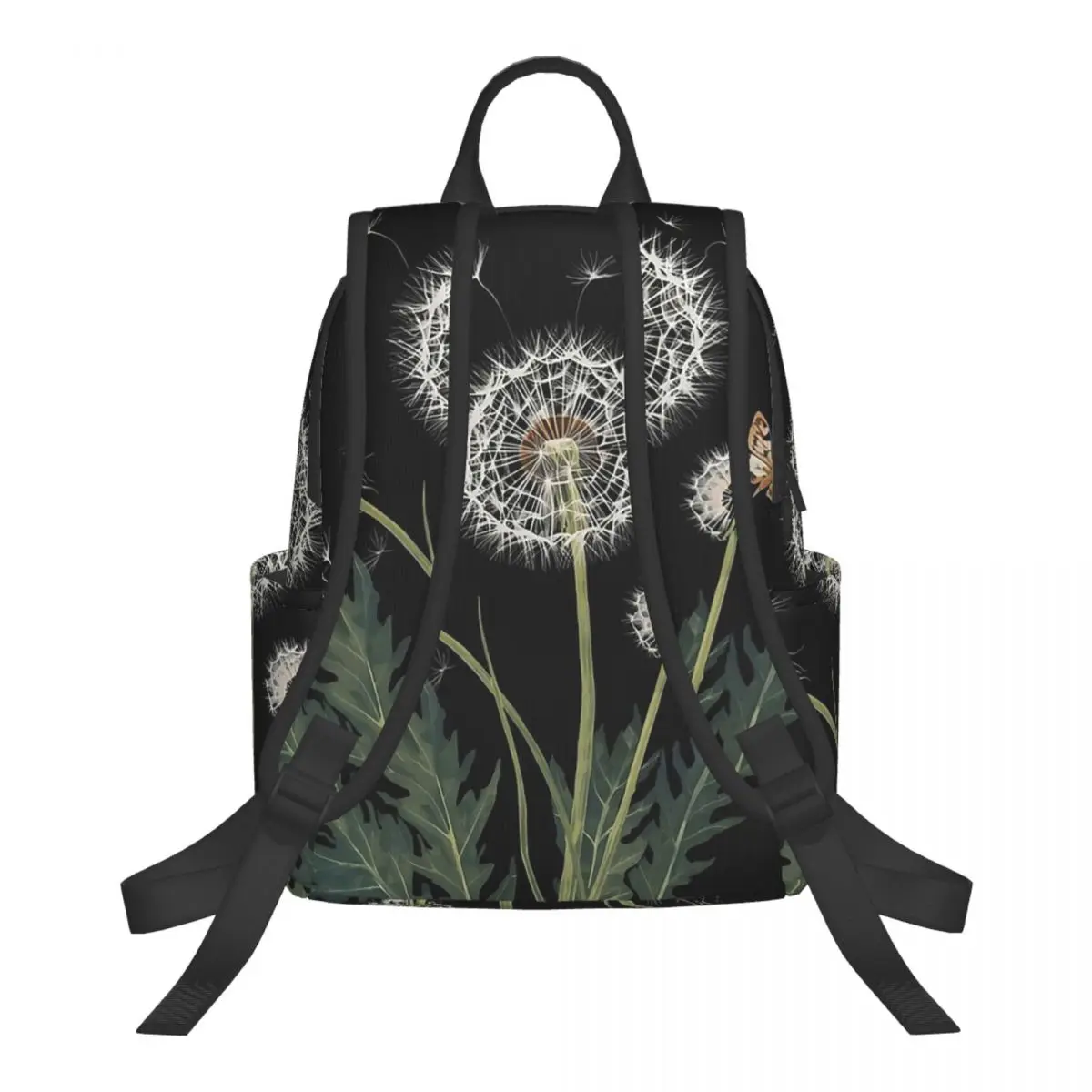 Floral With Dandelion Butterfly Student Backpack School Bag Hiking Travel Daypack for Men Women Bookbag Shoulder Bags
